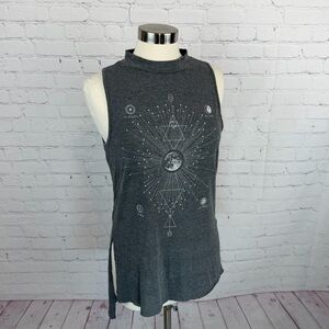 EARTHBOUND Charcoal Sleeveless Knit Tunic Whimsigoth Celestial Witchy XL